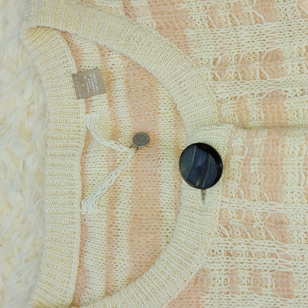 Anthropologie Knitted and Knotted pink and cream cardigan size small - Picture 5 of 8